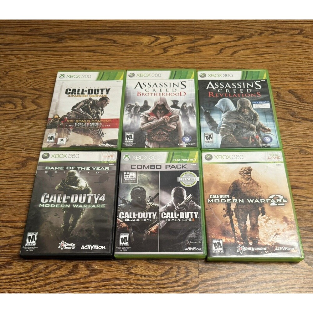 Lot Of 6 XBOX 360 Games:‎ Various Call of Duty & Assassin's Creed Games